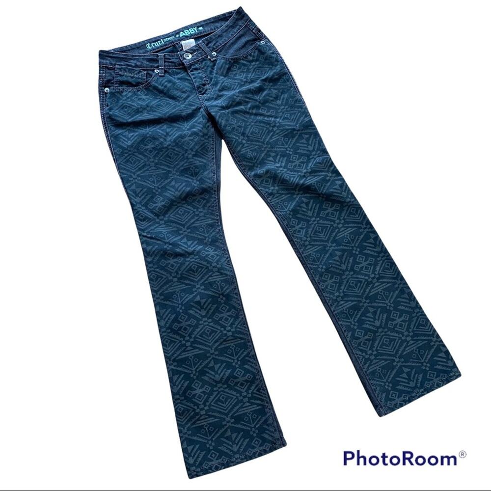 Cruel Denim Abby Mid Rise Slim Fit Boot Cut Jeans Sz 7 Aztec Print